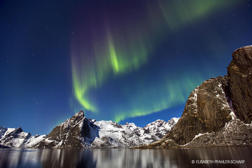 Polarlicht, Nordlicht, Norwegen, Nachtfoto, Lofoten, Aurora Borealis, Elisabeth Pfahler-Scharf